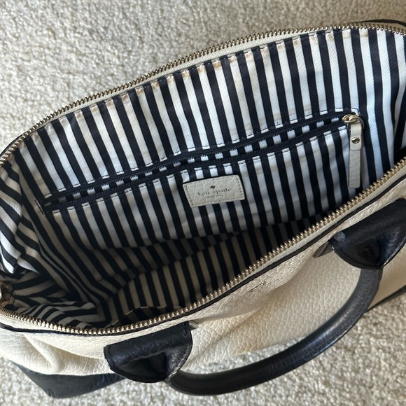 Kate Spade Off White and Black Wellesley Rachelle Crossbody Satchel Purse Bag - Picture 5 of 6